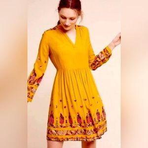 Anthropologie Floreat Raella Embroidered Tunic Dress